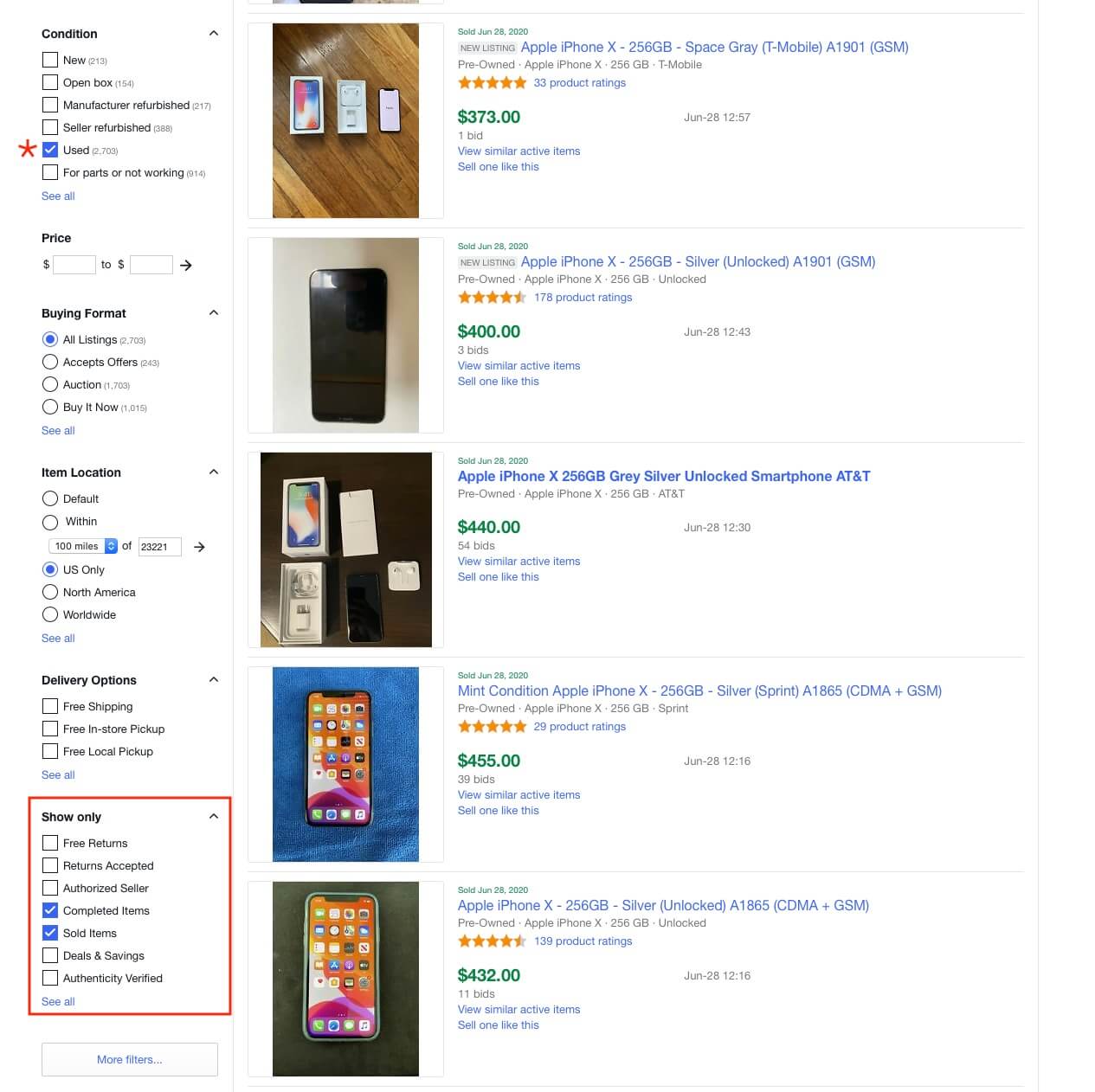 eBay has always been a great website to sell stuff locally; it has some very useful pricing data as well! The selected filters on the left side let you see completed and more specifically successfully sold listings for your search term - you can even add additional filters like condition and location.