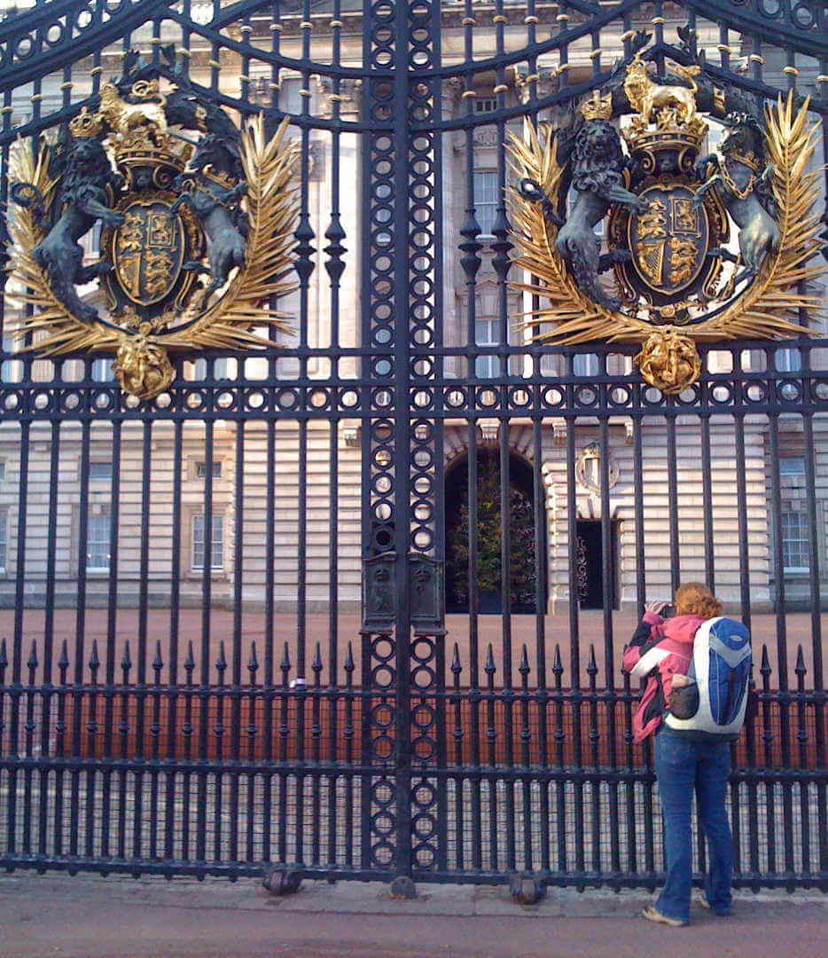 Playing the tourist outside of Buckingham Palace with a Deuter bag we still have! Buy it for life!