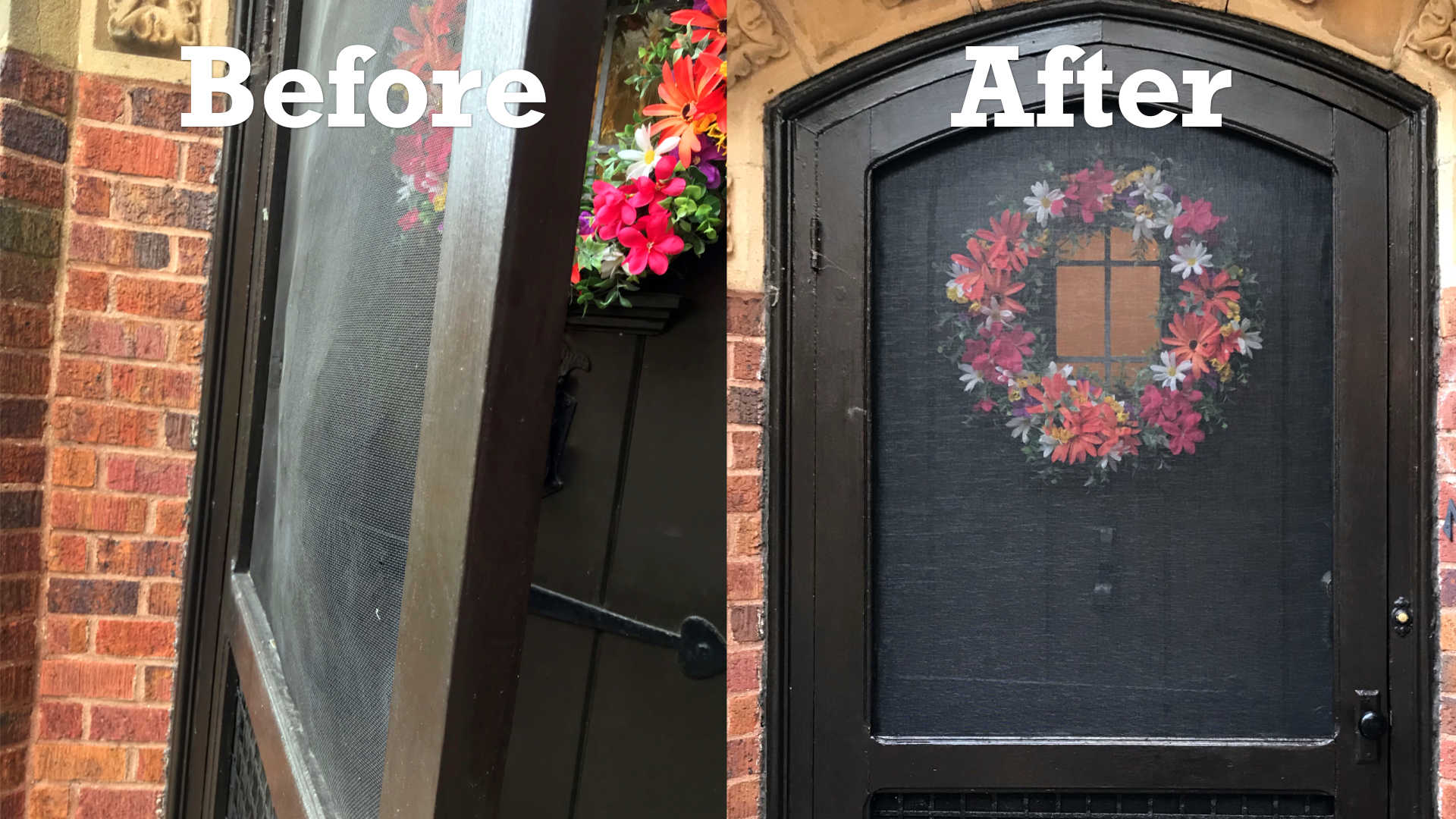 Jenni had to be exceptionally careful removing the wood paneling and nails that held the screen to the rear of the door. Our house is 90+ years old which means replacements are costly! 