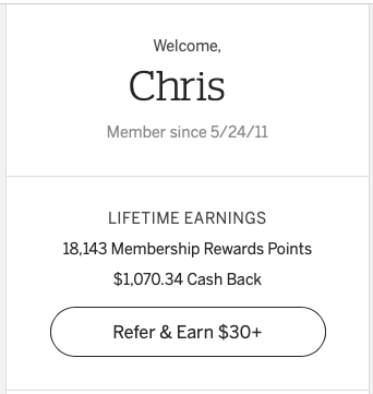 Lifetime earnings of Rakuten cashback is over a thousand dollars!