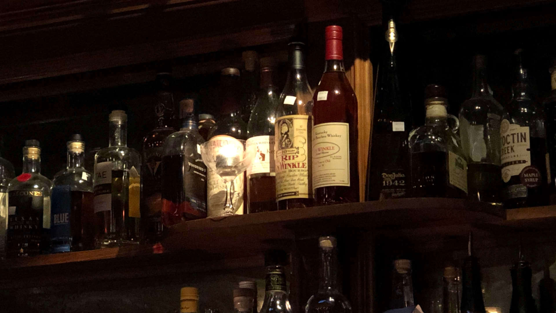 That bottle of Old Rip Van Winkle raises the average value of liquor as this bar we visited dramatically. But that doesn't mean we spent more on drinks than normal!