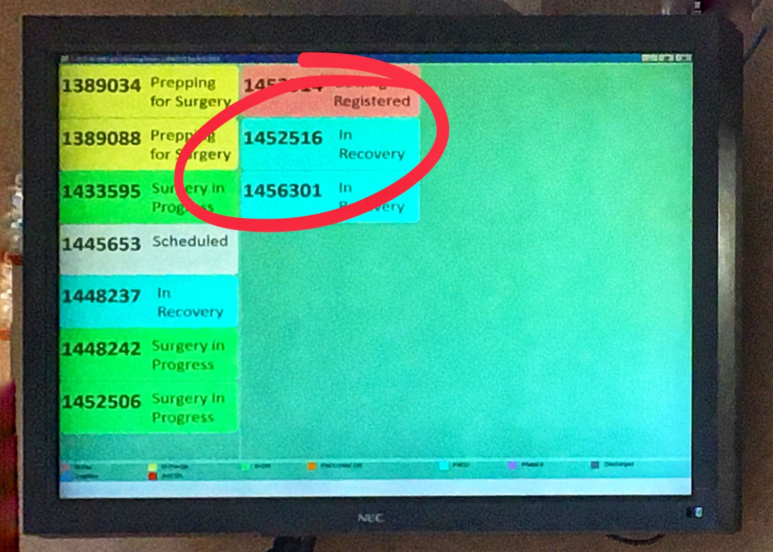 The moment of relief when the waiting room monitor shows your patient, #1452516, "in recovery".