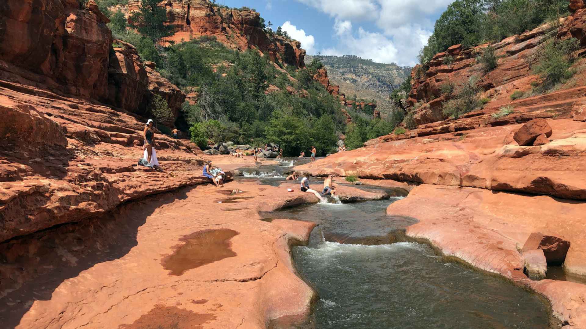 An algae on these rocks at Slide Rock State Park creates a natural water slide! What a great way to recover after hiking.