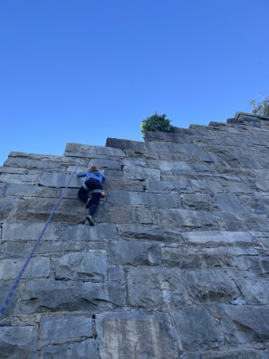 Outdoor rock climbing