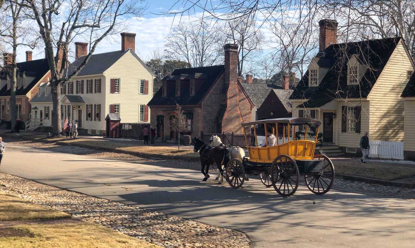 Imagine what it was like to travel by horse and buggy through the streets of Williamsburg at Christmas time!