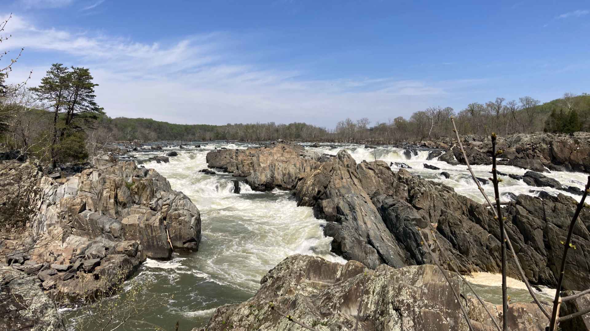 Encouraging healthy habits, Jenni took her parents on a hike through Great Falls Park, Virginia.