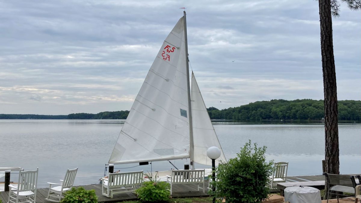 Jenni learned the basics of sailing this Flying Scott at a near by lake.