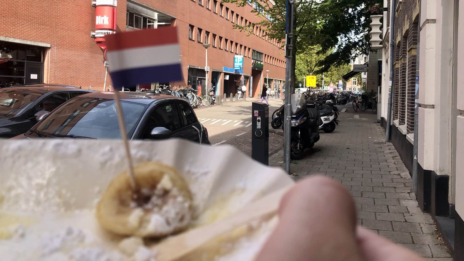 Financial Mechanic insisted we celebrate an Amsterdam visit with fresh hot mini-pancakes, a local specialty—Pofferetjes!