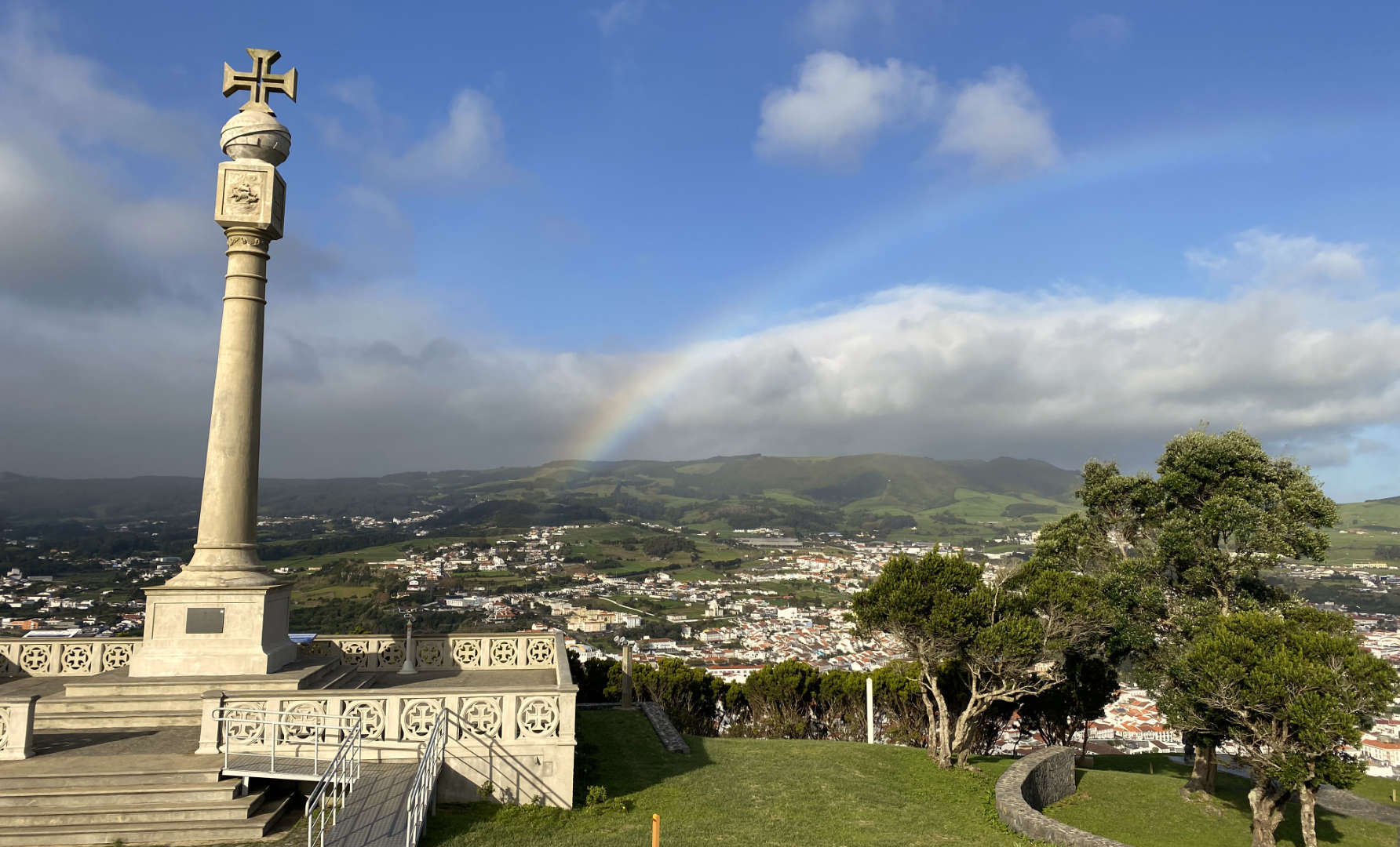 Overlooking Angra do Heroísmo—rainbow and all!