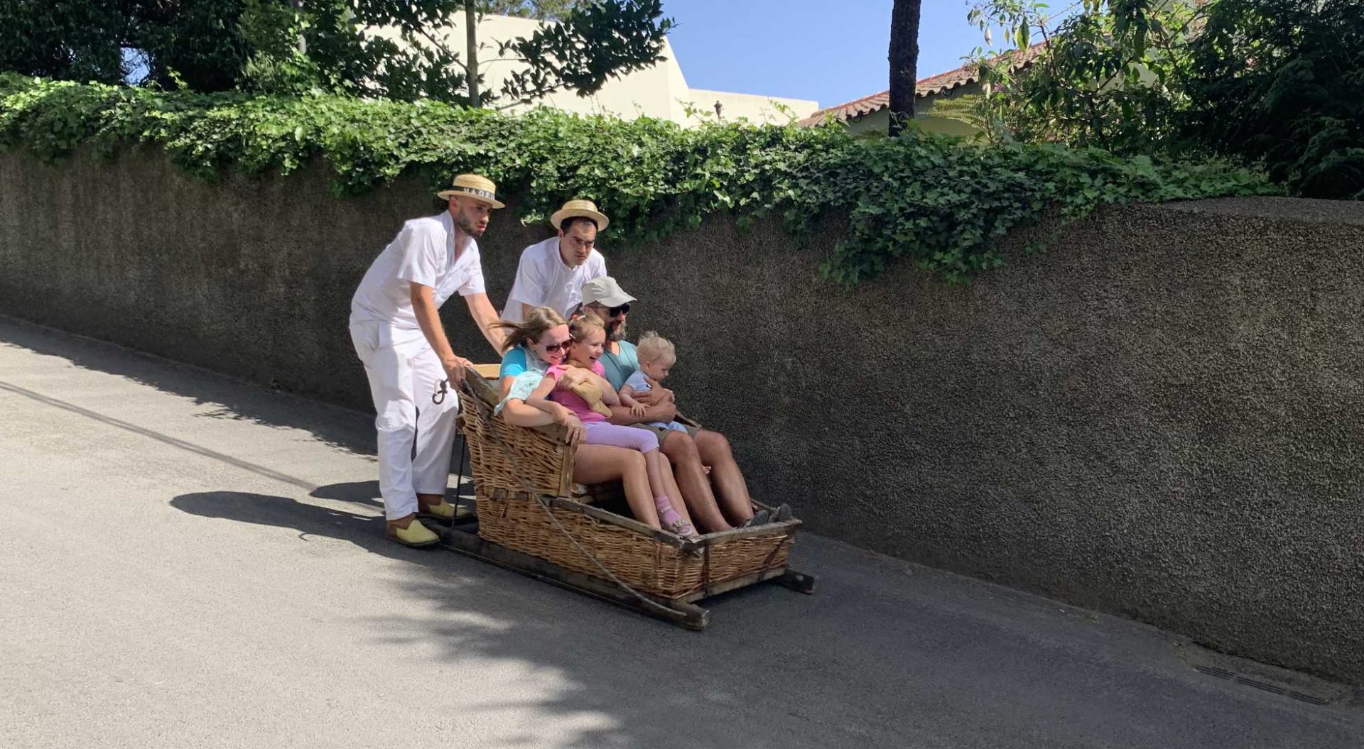 Funchal's traditional way down the hill. A toboggan!