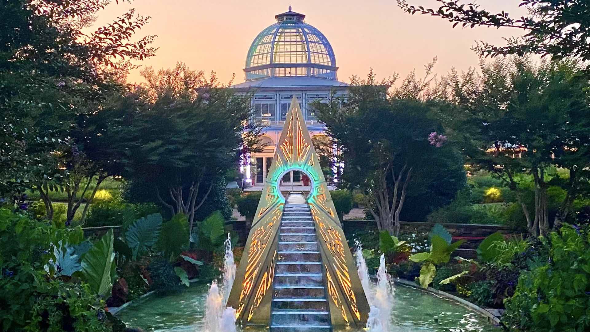 Sunset, magical sculptures, and the beauty of a botanical garden really set the mood for a lovely date night!