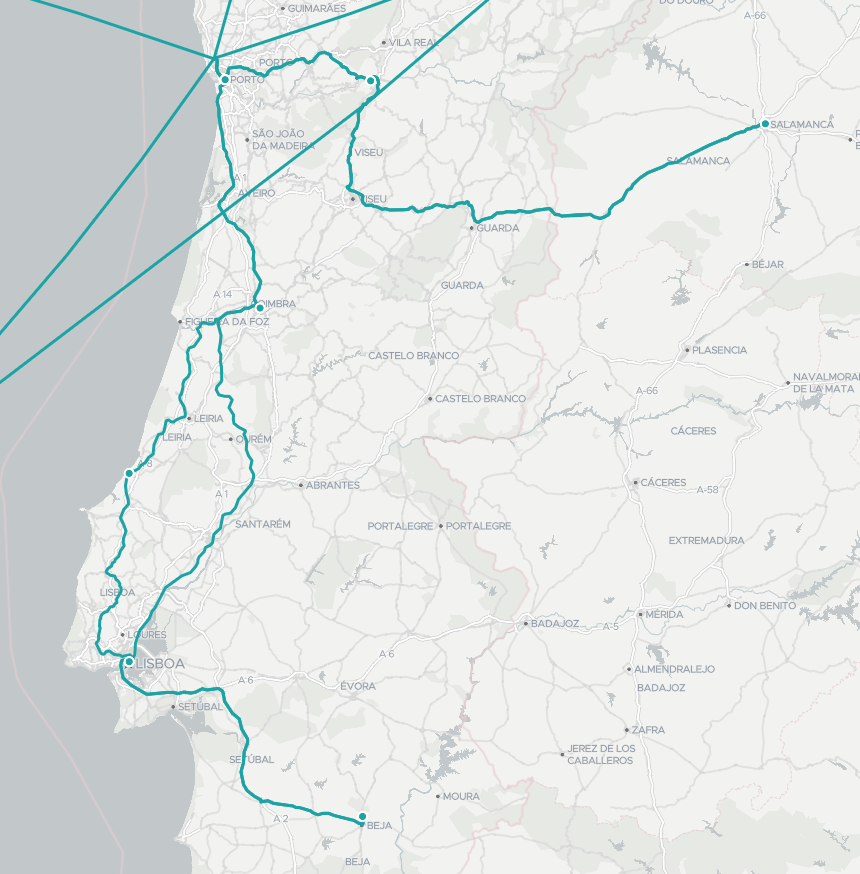 Porto on to Coimbra, San Martinho do Porto (near Nazaré), and down into the rural Alentejo region for September!