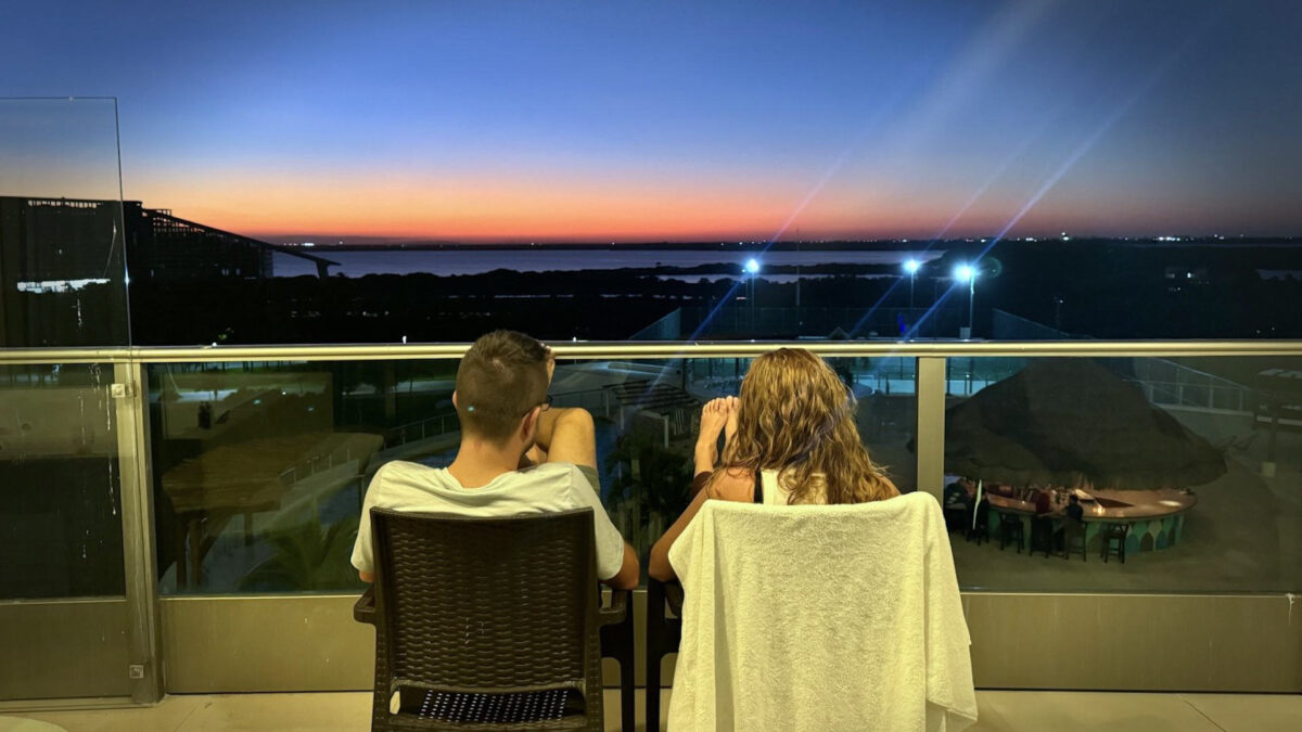 Our friend caught us soaking in one of those special sunset moments in Cancún.