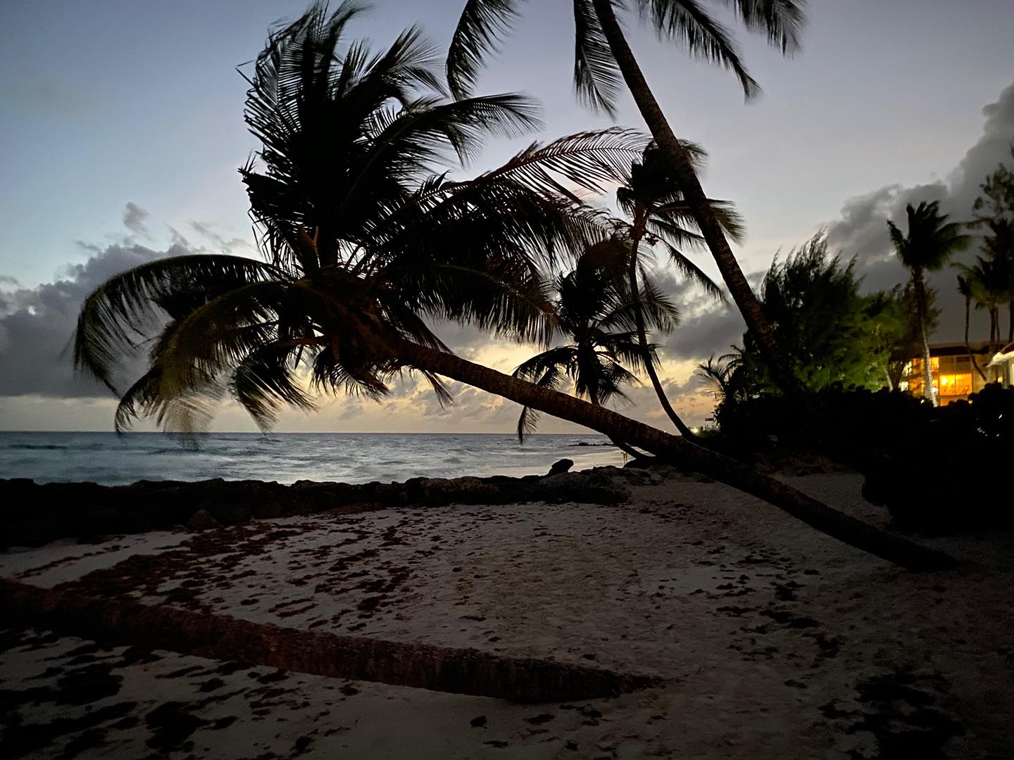 Twilight after a beautiful day on one of Barbados's many wonderful beaches.