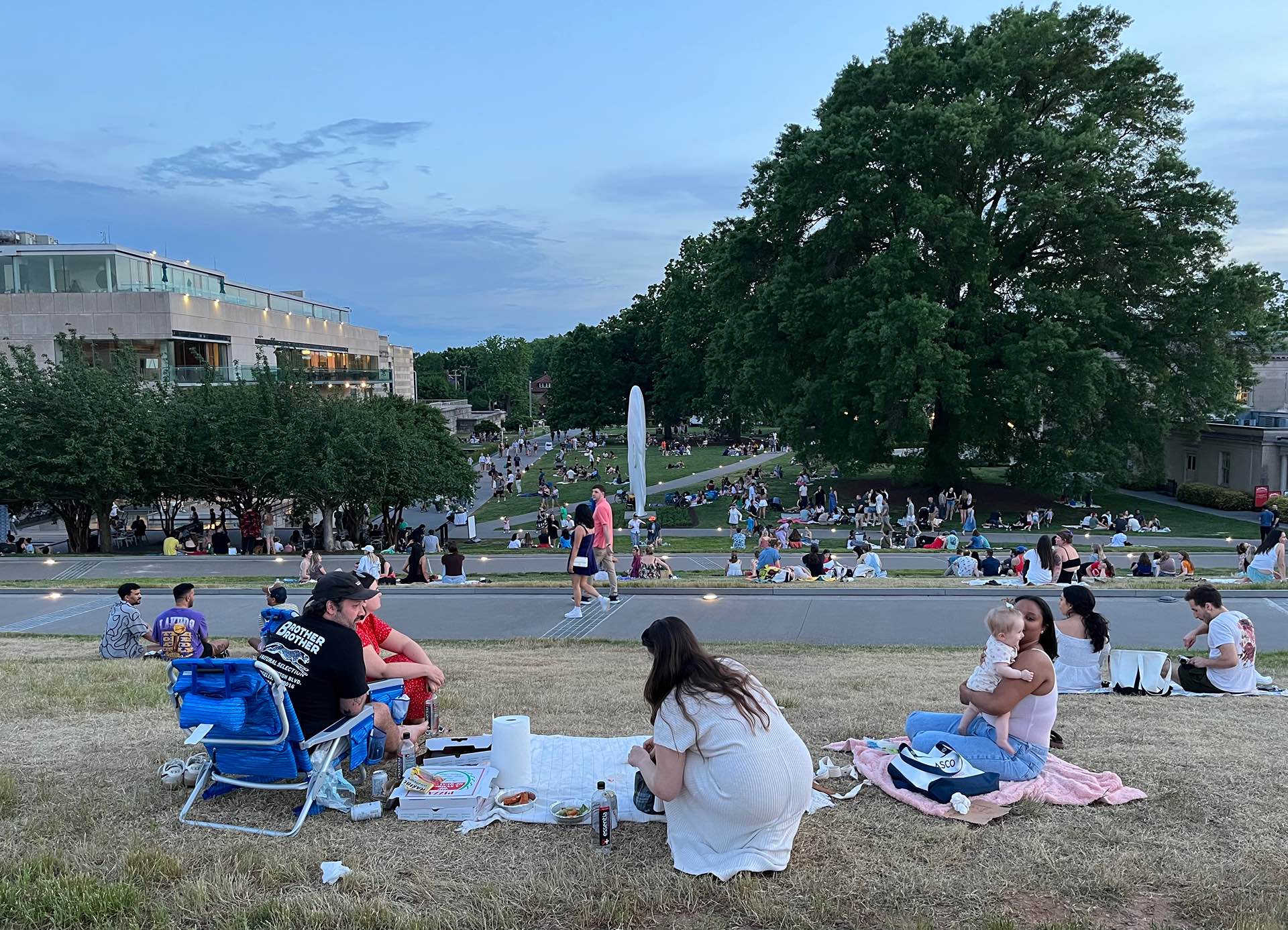 When the weather is nice on a Friday, everyone turns out to enjoy the evening!