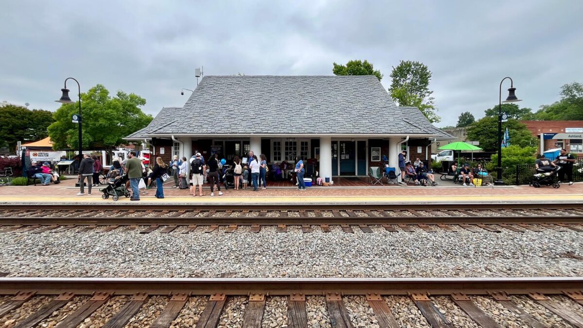 Next stop: baby! We're getting closer and closer... May contain the big day as we become parents! Pic: Ashland Train Station during their big "Train Day" festival this month.
