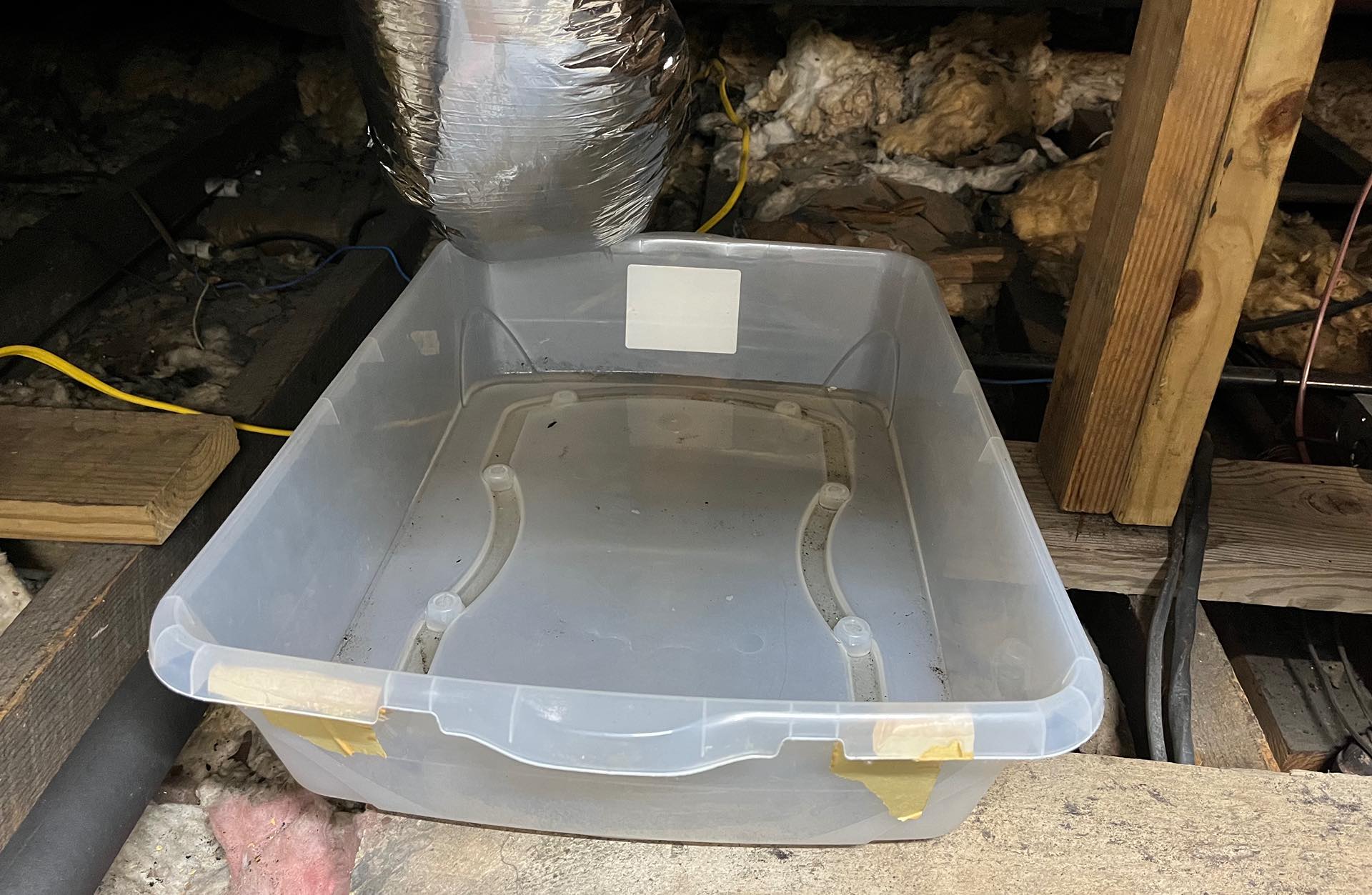 Gotta love trying to quickly find a bucket or tub to catch a leaky roof!