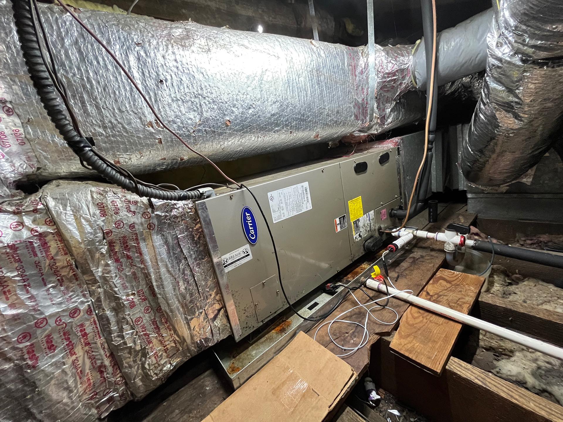And this 2008 air handler to be replaced. Rough spot to work in!