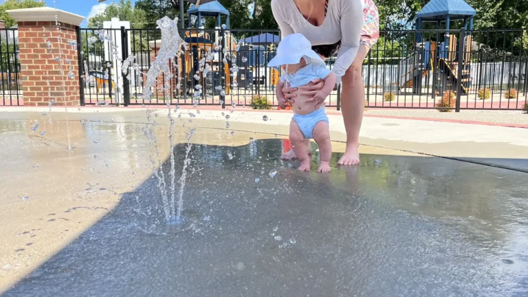 Lukas loving his splash pad time on a little local trip to Tappahannock.